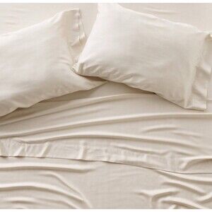 King 400 Thread Count Rayon from Bamboo Sheet Set Natural - Casaluna NEW